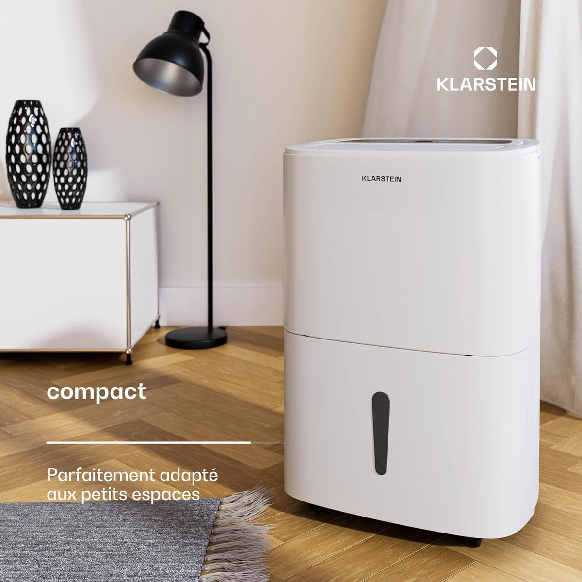 Klarstein DryFy 20 L déshumidificateur d'air - 400 W, 20 L/jour, réservoir 5 L, seulement 46 dB, minuterie, redémarrage automatique, séchage du linge, anti-moisissure, blanc