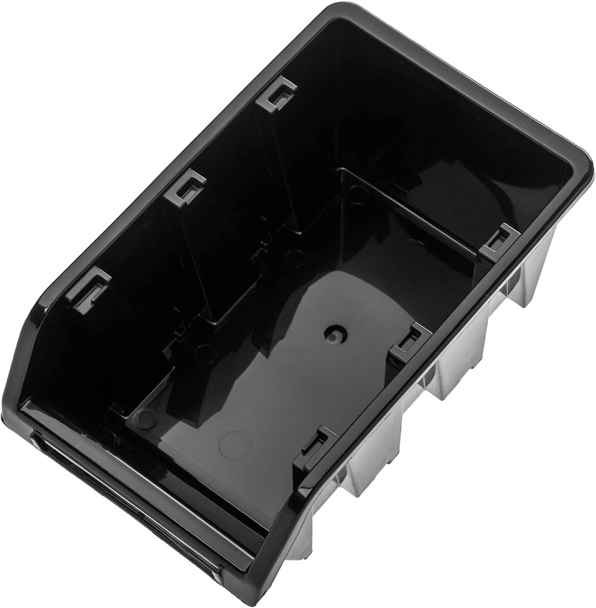 KADAX Boîtes de Rangement Murales, Boîtes Empilables en Plastique pour Organiser Vos Outils, Bacs à Bec pour Garage Lot de 50 : Noir, 390 x 240 mm