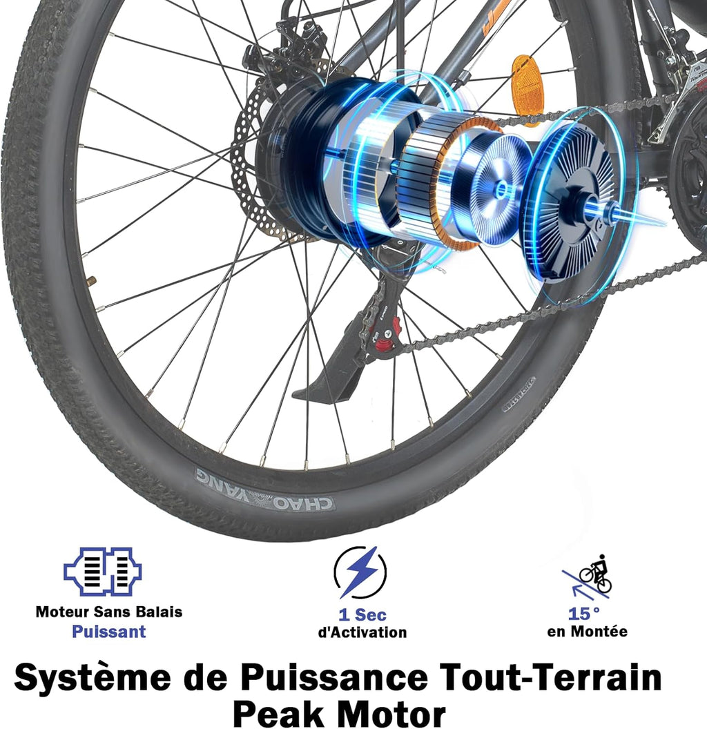 TIGUOWISH Cheevalry Vélo Électrique Homme - VTT Électrique Adulte Batterie Amovible 48V - Moteur sans Balais - Pneus 29 Pouces - Autonomie 40-50km