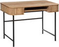 Atmosphera Créateur d'Intérieur - Bureau Colva 2 Portes Effet Chêne - Meuble de Rangement pour Chambre, Salon, Bureau - L105 x H75cm - Bois et Noir