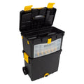 Coffret à outils Boîte à outils roulante avec roulettes, chariot utilitaire mobile poignée confortable pliable, coffre empilable tiroirs