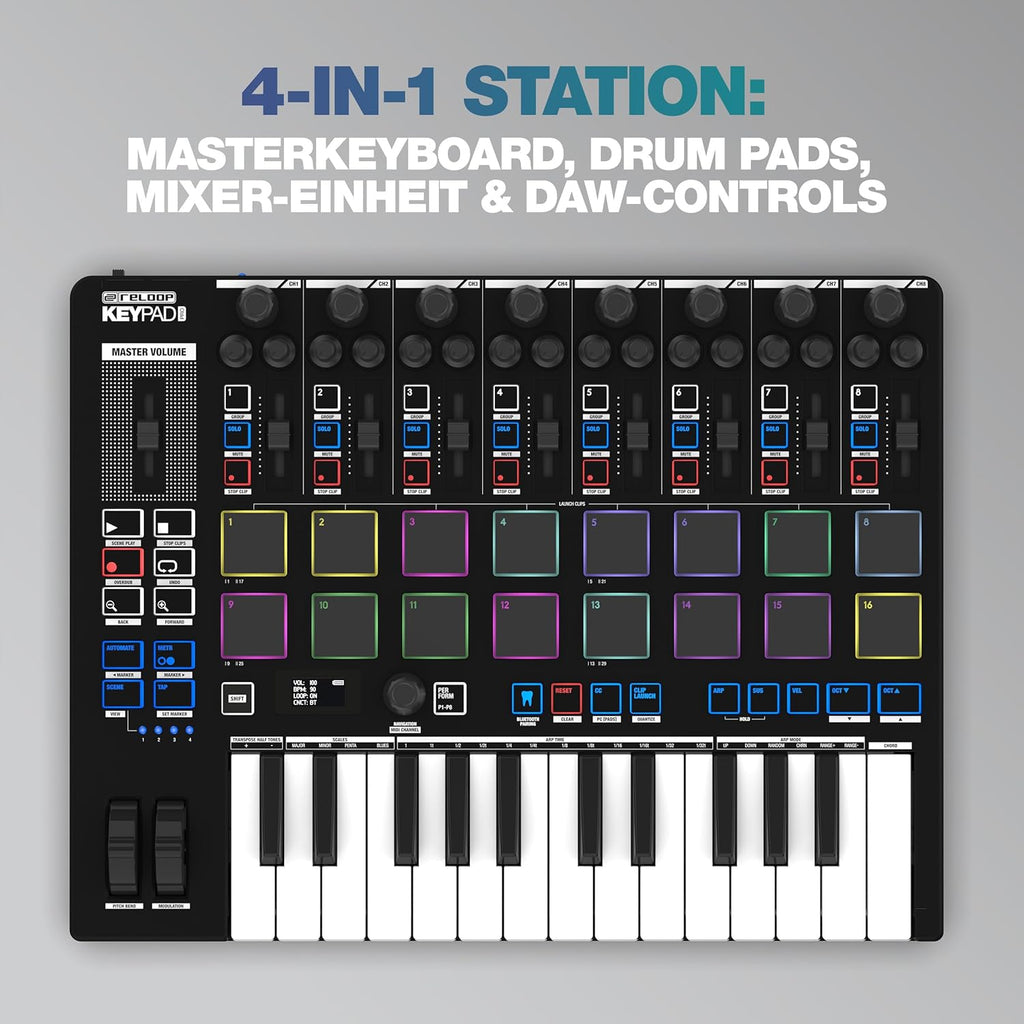 Reloop Keypad Pro - Station de travail DAW compacte avec MIDI sans fil