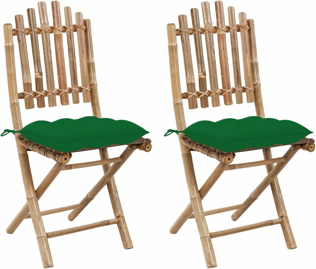 Chenshu Chaise Jardin Exterieur Chaise Exterieur Chaise de Jardin Chaises de Table de Jardin Chaises Pliables de Jardin 2 pcs avec Coussins Bambou LG