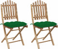 Chenshu Chaise Jardin Exterieur Chaise Exterieur Chaise de Jardin Chaises de Table de Jardin Chaises Pliables de Jardin 2 pcs avec Coussins Bambou LG