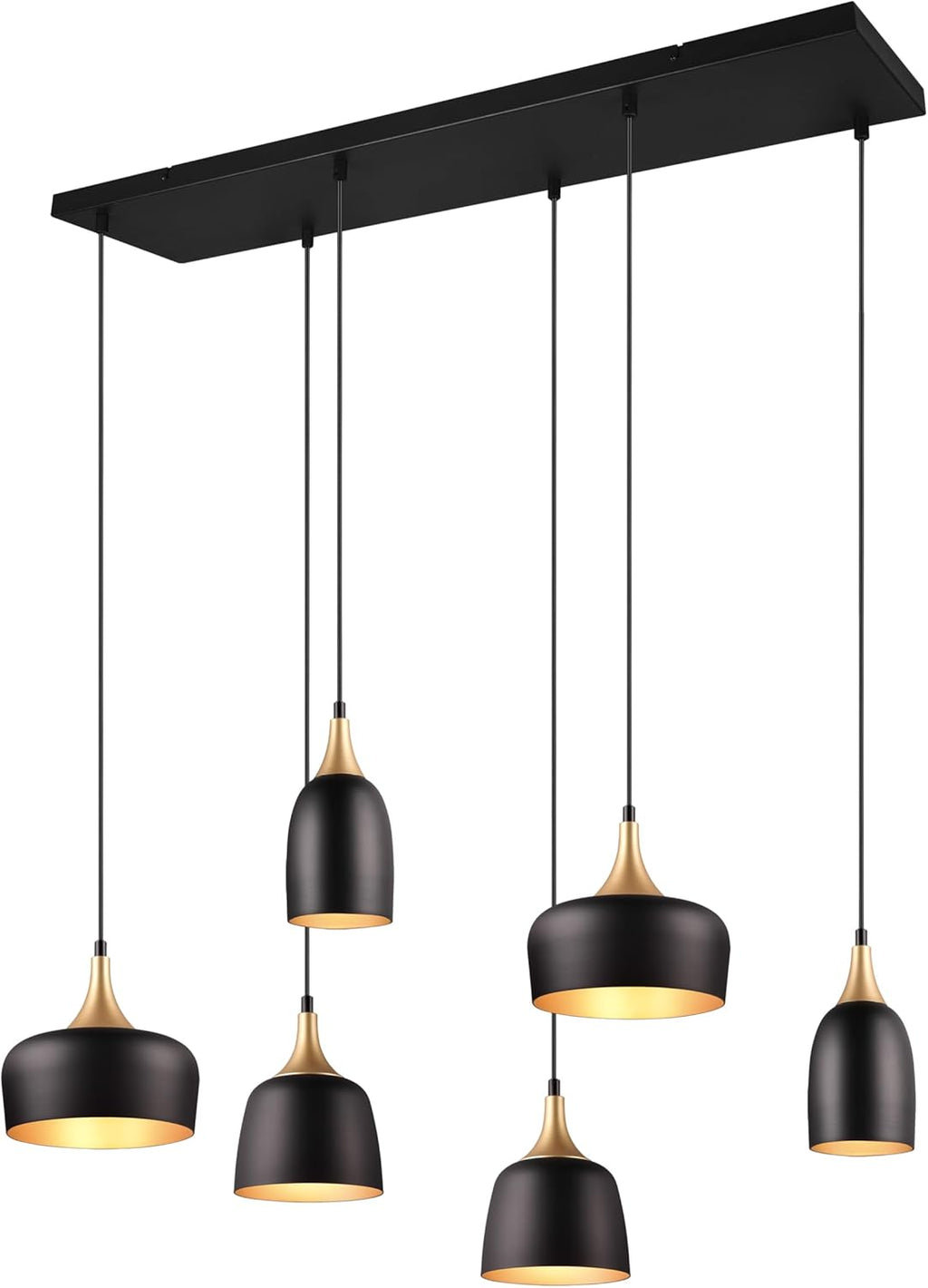Trio Suspension Chiraz 310500632, métal noir mat/doré, sauf 6x E14