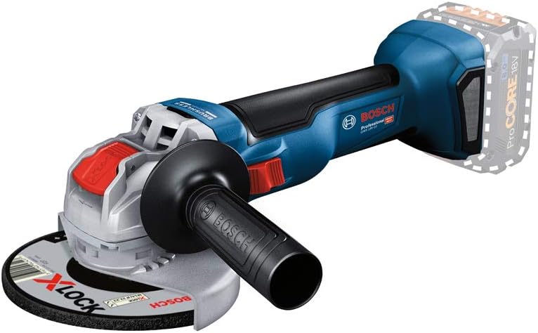 Bosch Professional 18V System meuleuse angulaire sans-fil GWX 18V-10 avec X-LOCK (Ø disque : 125 mm, avec capot de protection, poignée auxiliaire)