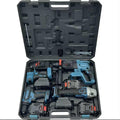 Générique Kit d'Outils Électriques Bricoland, 4 Pièces, Perceuse, Meuleuse, Clé à Choc, Perforateur, avec 4 Batteries Lithium et Chargeur Rapide
