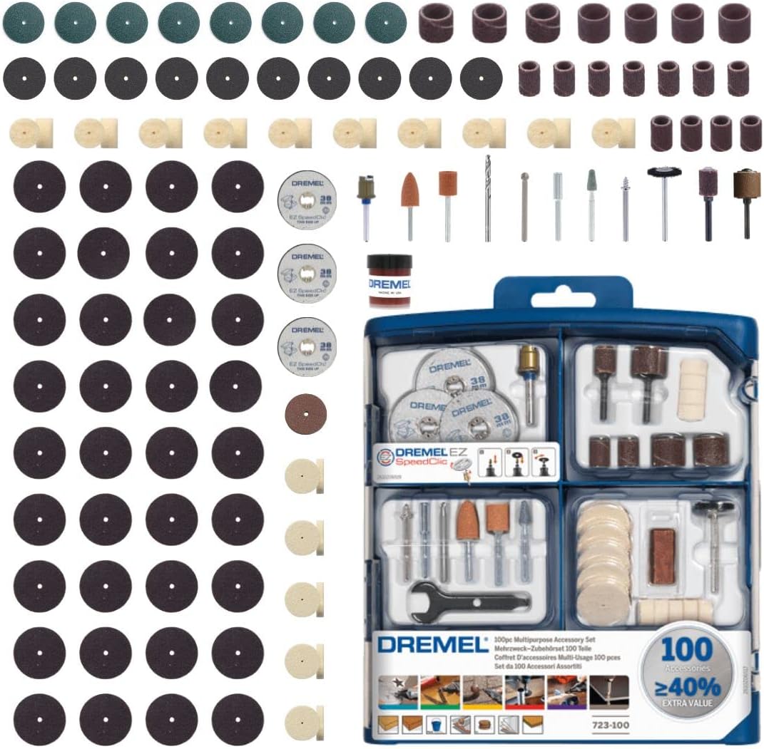 Dremel 4250 Outil Rotatif Multifonction Version Exclusive Amazon 175W 3 Adaptations 35 Acc & SC723 EZ SpeedClic Kit - Coffret de 100 Accessoires pour Outil Multifonction