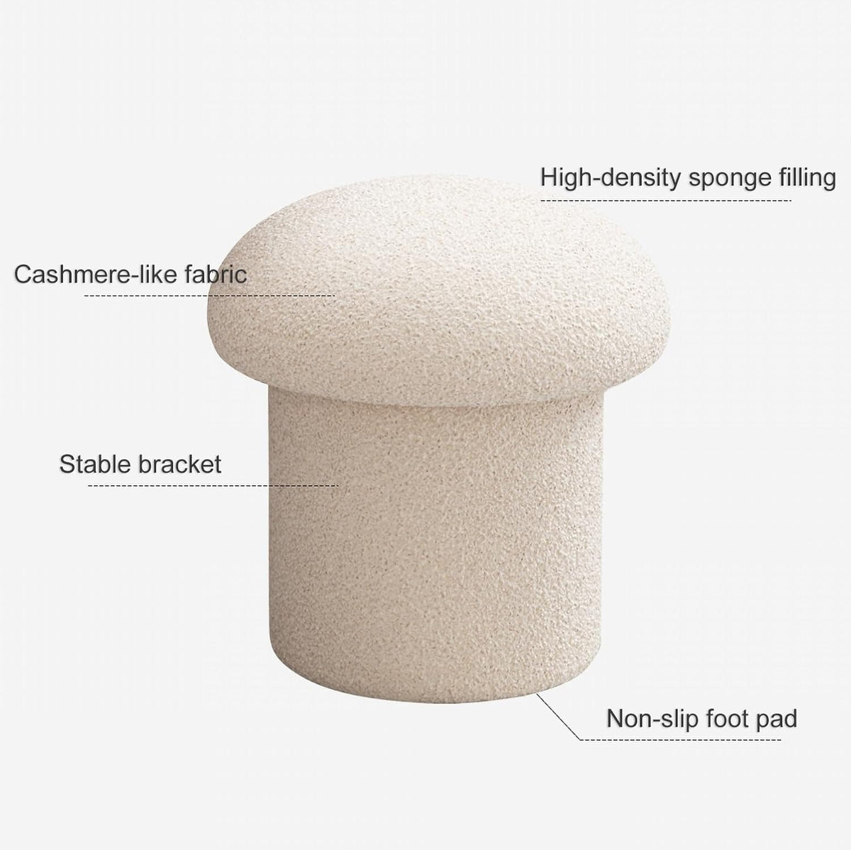 Tabouret de coiffeuse compact en forme de champignon – Design robuste et confortable pour chambre à coucher confortable, décoration élégante, sièges peu encombrants, idéal pour le maquillage et la