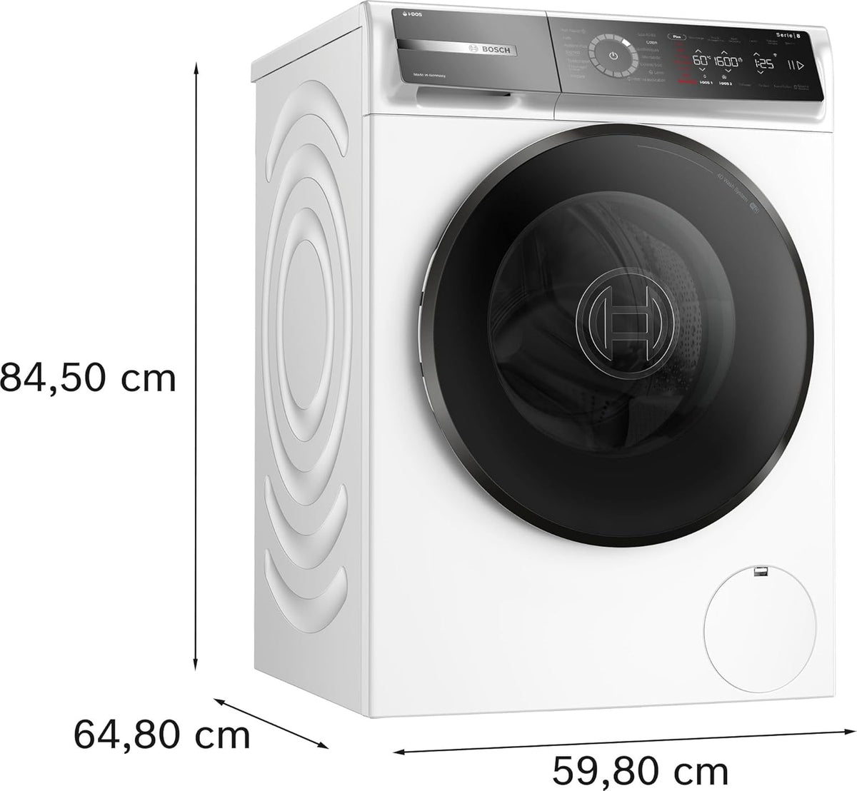 Bosch WGB256A2FR, Série 8, Lave-linge front, 10 kg, 1600 trs/min, Blanc