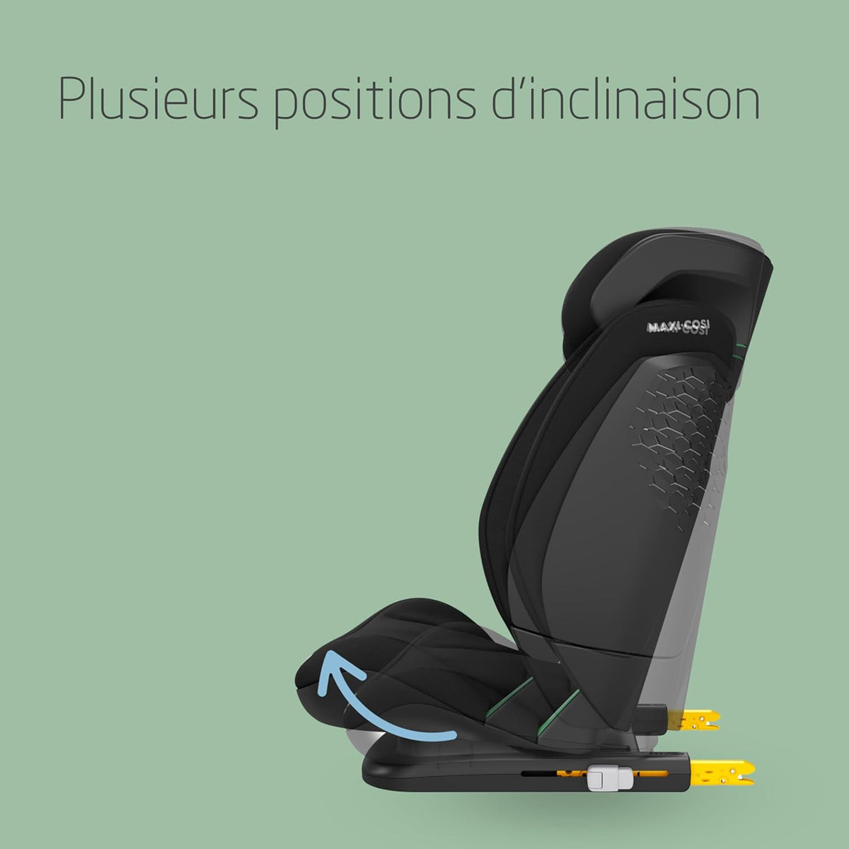 Maxi-Cosi RodiFix S Comfort i-Size, Tissus confortables respirants, Rehausseur voiture enfant à dossier haut, 3,5-12 ans (100-150 cm), 3 inclinaisons, Protection G-CELL, AirProtect, Authentic Black