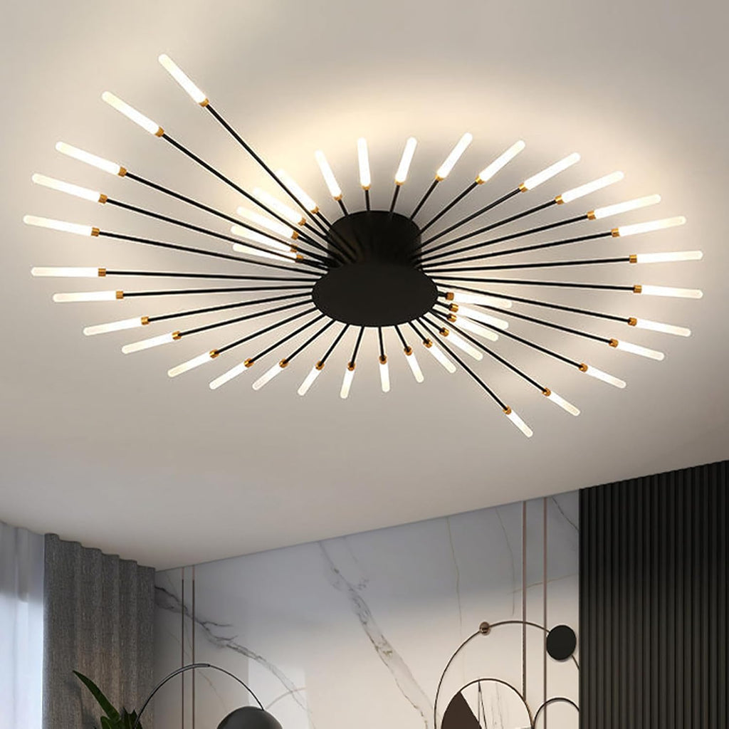 RRBEST Plafonnier LED Moderne Pour Salon,Acrylique Luminaire Plafonnier,Intérieur Design lampes de décoration pour salon chambre à coucher et salle à manger Noir,42 Tête