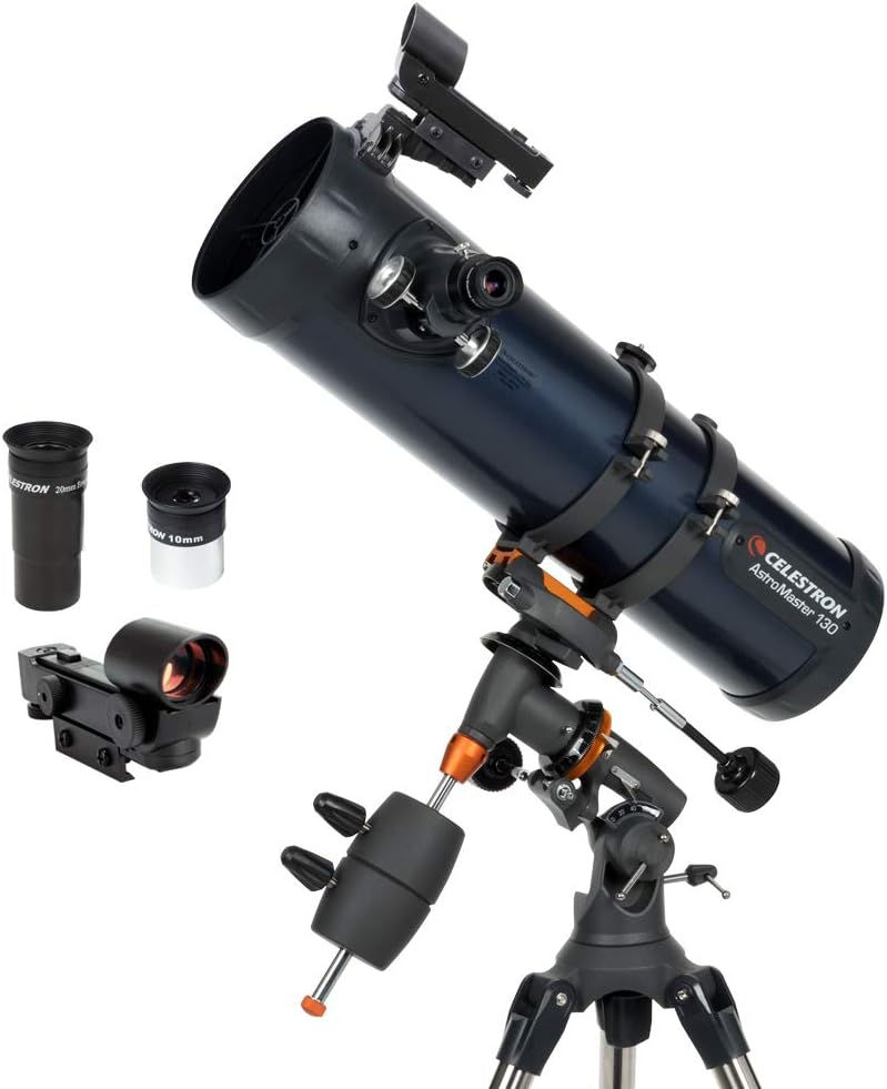 Celestron 31042 AstroMaster 114EQ Newtonian Reflector Telescope, Dark Blue