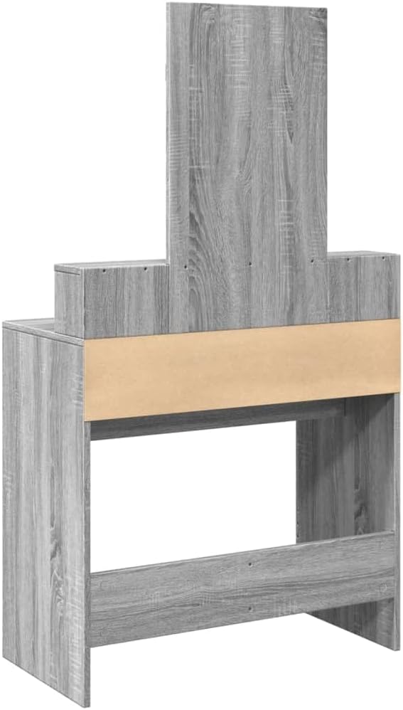 AJJHUUKI Coiffeuse avec miroir Gris Sonoma 80 x 41 x 144,5 cm - Meubles, armoires et rangement, coiffeuses pour chambre à coucher