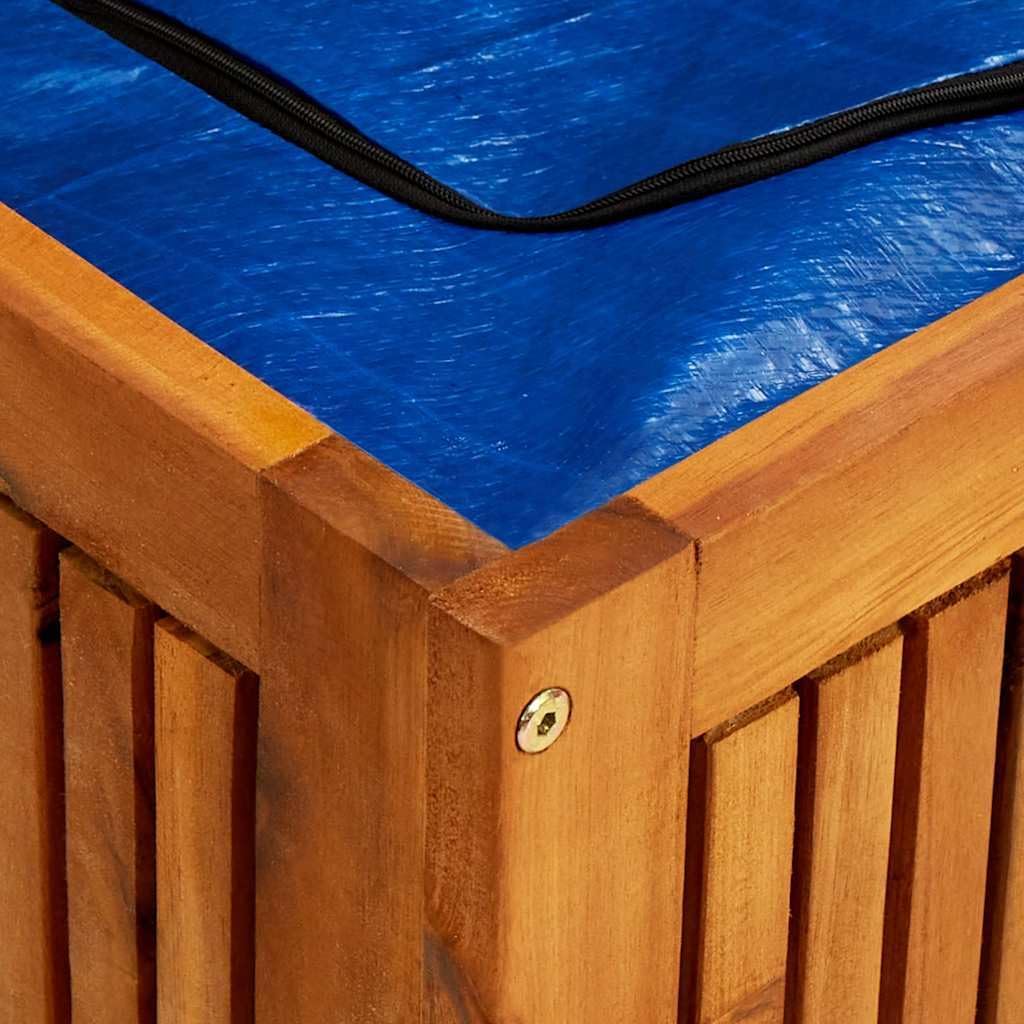 vidaXL Bois d'Acacia Solide Boîte de Rangement de Jardin Banc de Stockage Boîte d'Oreillers Coussins Couverture Extérieur 200x50x58 cm
