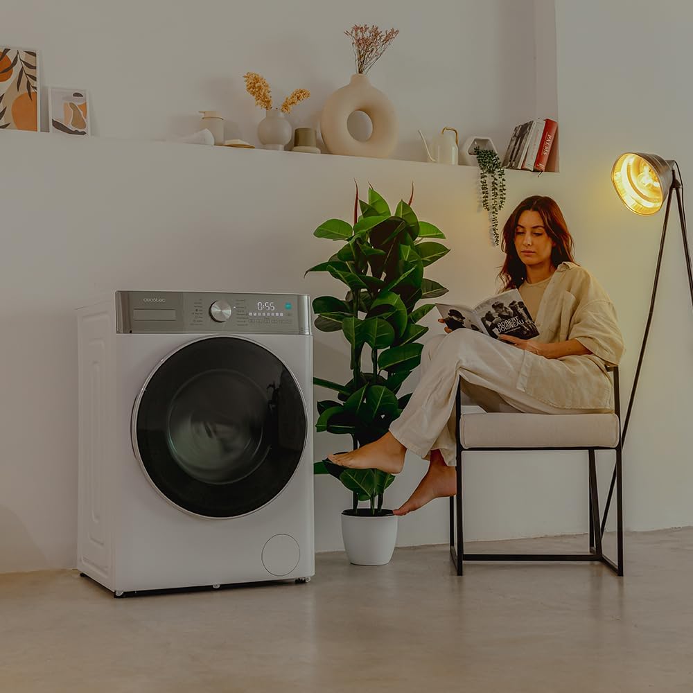 Cecotec Lave-linge Séchant 8-5Kg Chargement Frontal Bolero Wash&Dry 8580 Inverter A 1400RPM, 16 Programmes, Moteur Inverter Plus, SteamMax, OnSmart, Fuzzy Logic, SpaCare et Détecteur de Charge