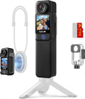 SJCAM C300 Caméra d'action de poche 4K, 7 heures d'autonomie, double écran tactile, noir