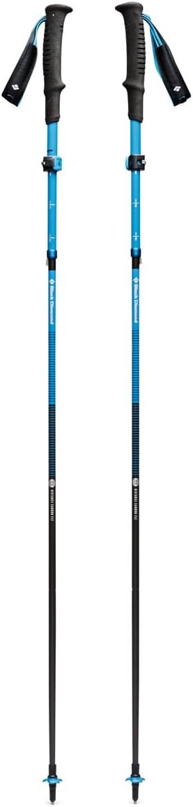Black Diamond Distance Carbon FLZ Paire de bâtons de randonnée Pliables Ultra légers en Fibre de Carbone Longueur réglable Ciel désert 125 cm