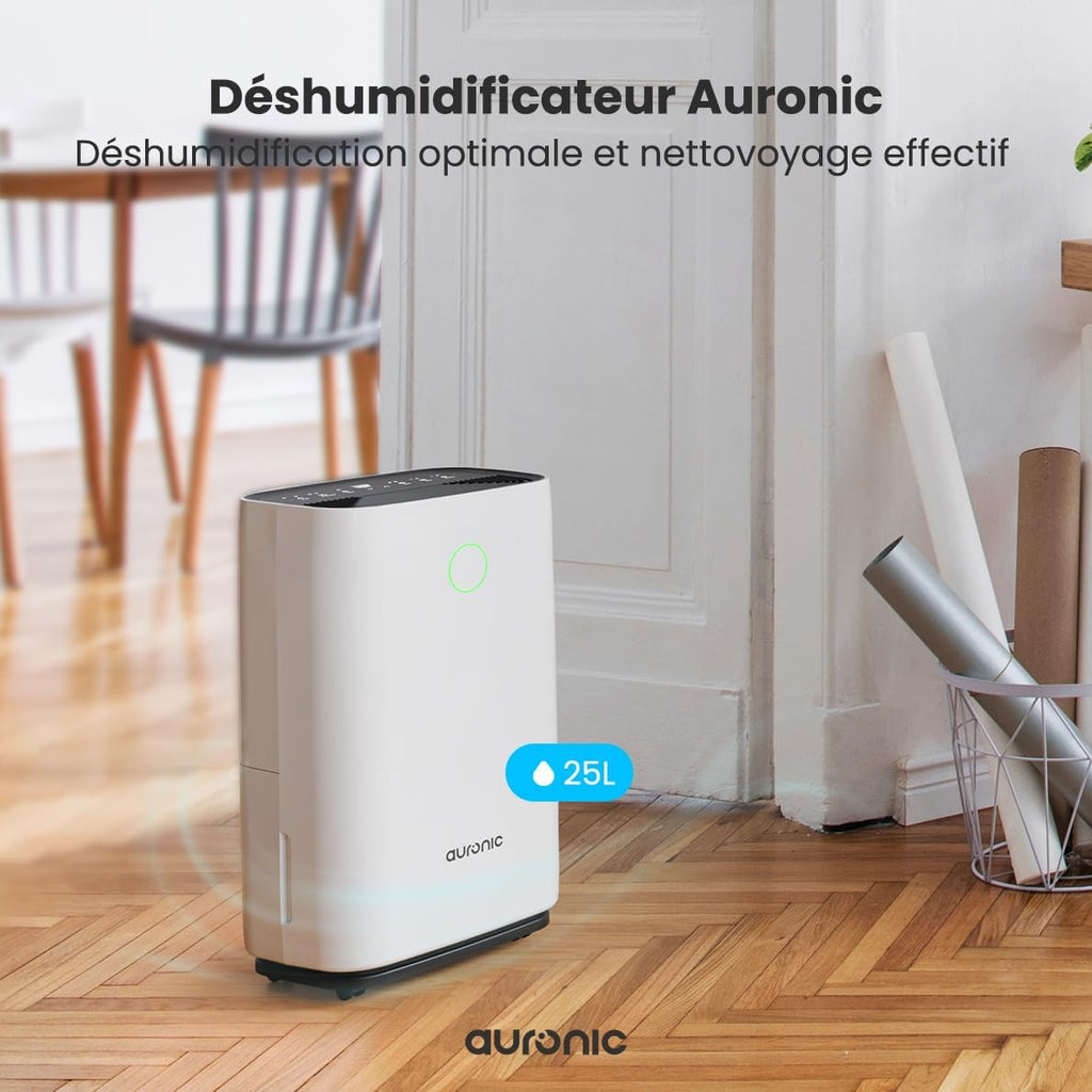 Auronic Deshumidificateur d Air Electrique - Déshumidificateurs - Desumificateur Electrique - Dehumidificateurs - Absorbeur D'humidité Electrique - Dehumidifier - Silencieux - 25L par Jour
