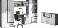Mirjan24 Apetito XV Ensemble complet pour chambre d'adolescent 5 pièces comprenant une armoire, une étagère, une commode, un bureau, une étagère suspendue (anthracite/blanc)
