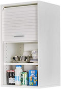 SIMMOB Meuble de Cuisine Blanc A Rideau 2 Etagères 40 x 72 x 35 cm