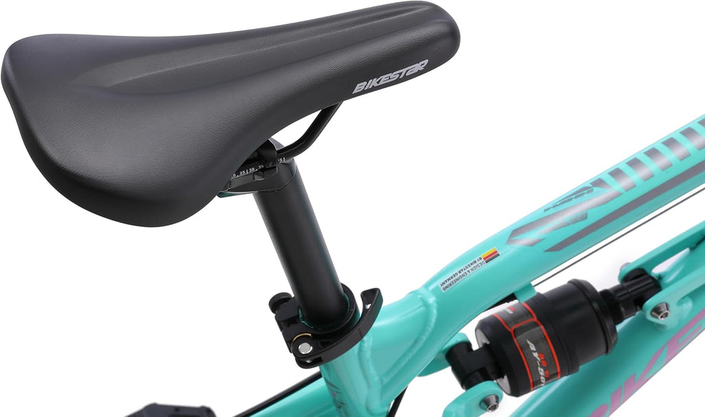BIKESTAR VTT Vélo Tout Terrain Tout Suspendu pour Enfants de 6 Ans | Bicyclette 20 Pouces 7 Vitesses Shimano, Freins Disque