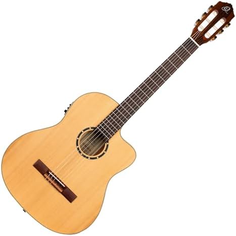 Ortega Guitars Guitare Classique Électro-Acoustique - 4/4, Slim Neck - Family Series Pro - Housse Incluse - Cèdre Rouge Canadien Massif / Acajou, Naturel RCE131SN