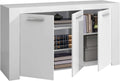 Habitdesign Modèle Ambit Buffet moderne pour salle à manger, couleur Blanc « Artik », dimensions : 144 x 42 x 80 cm (l x P x H).