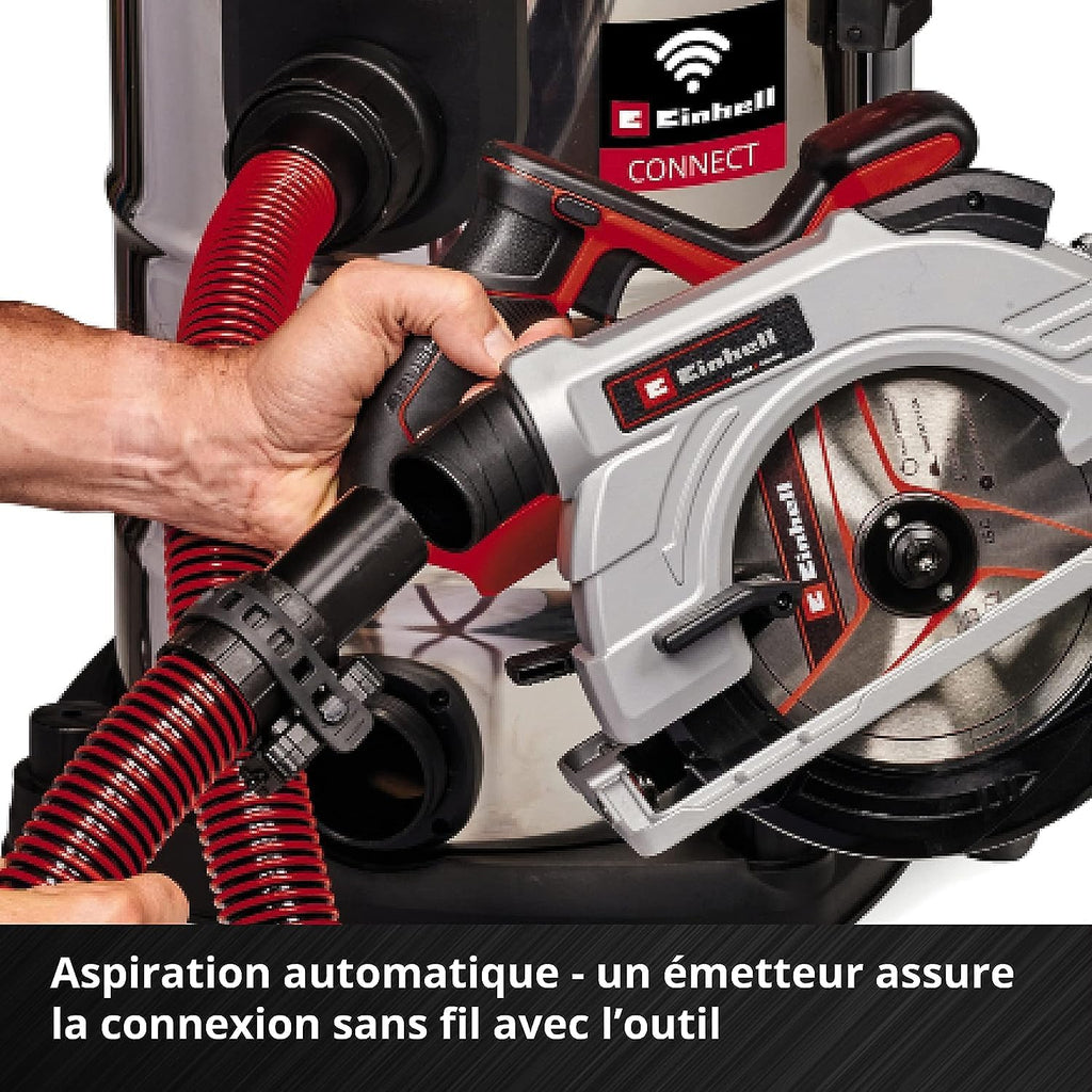 Einhell Professional Aspirateur eaux et poussières sans Fil TP-VC 36/30 S Auto-Solo Power X-Change (36 V, Modes ECO/Boost, Moteur sans Charbon) Livré sans Batterie ni Chargeur