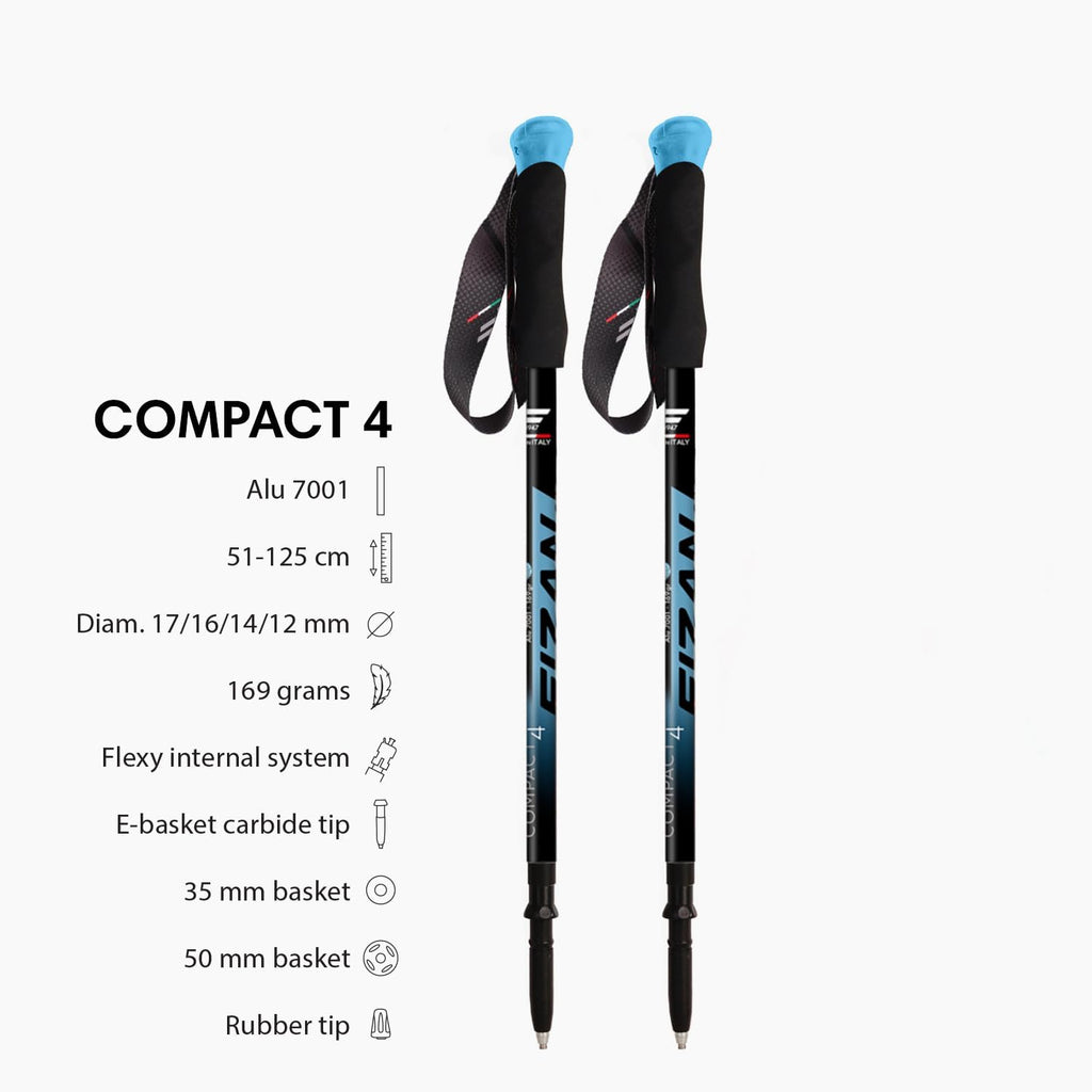 Fizan Bâtons 7106 Compact 4 Trekking Blue (Unique.)