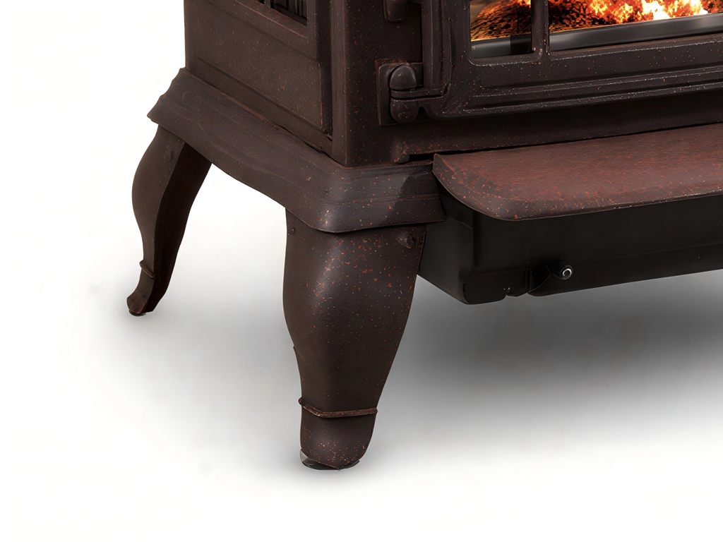 Cheminée à gaz - métal 68x42x74 cm - marron/noir - style vintage