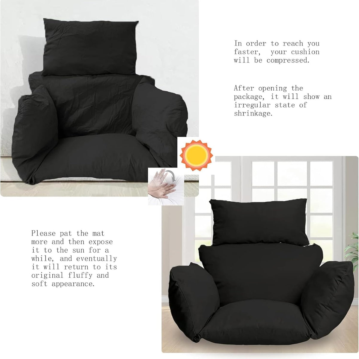 Fauteuil suspendu d'extérieur avec double panier Design 2 places Kaki 170 x 120 cm