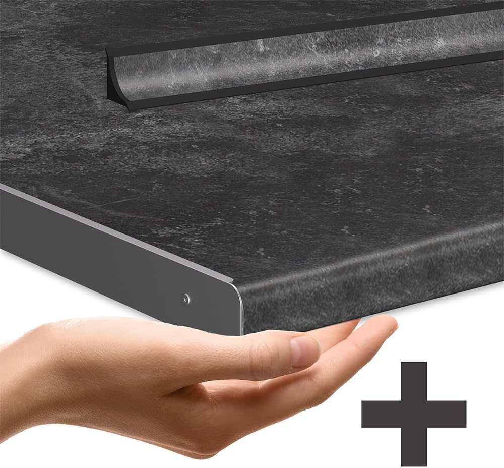 Vicco Cuisine Fame-Line, Gris foncé, 140cm, PT Anthracite