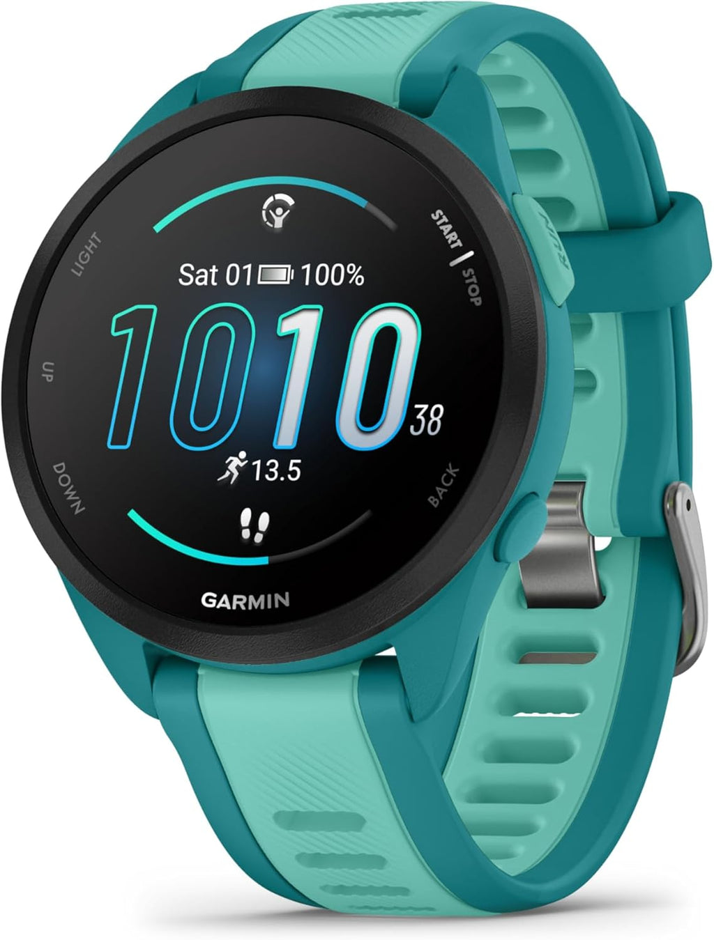 Forerunner 165, Music - Montre GPS connectée de Running avec écran AMOLED – Turquoise/Bleu (Reconditionné)