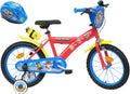 Vélo Enfant 16" Pat Patrouille équipé de 2 Freins, Bidon/Porte Bidon Garde Boues, Plaque Avant, stabilisateurs Amovibles + Casque Pat Patrouille Inclus !