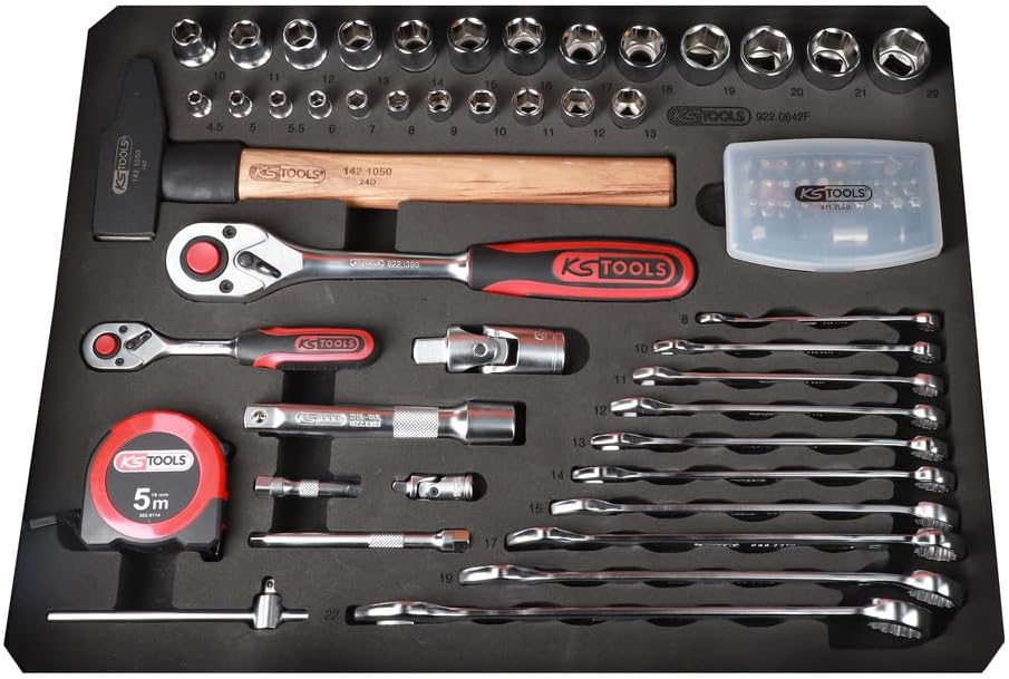 KS Tools - 922.0642F - Valise pour électricien et électromécanicien 1/4'' + 1/2", 142 pièces