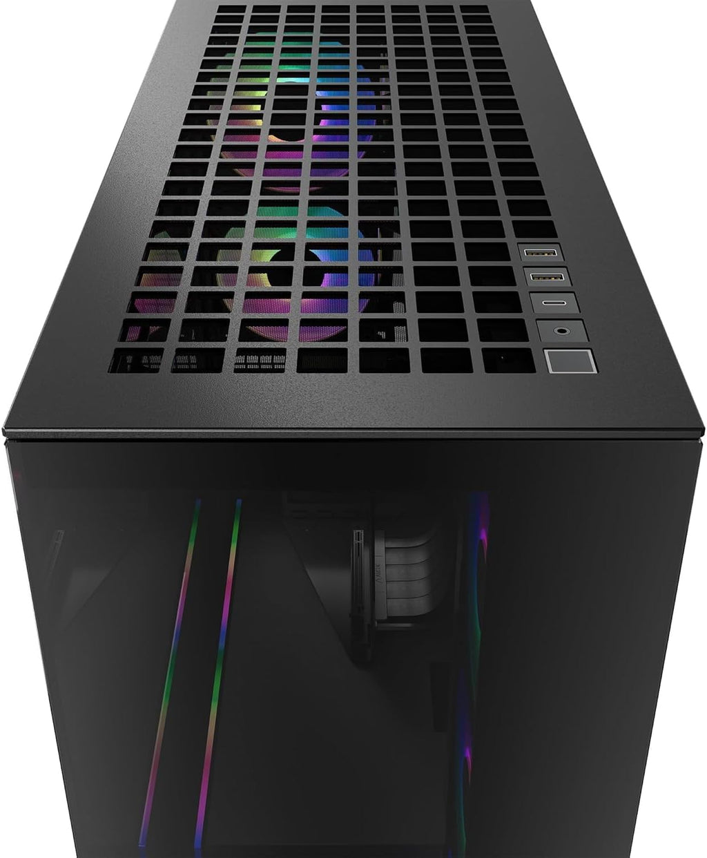 ARCTIC Xtender VG (Mirror Black) avec Montage Vertical de GPU - Boîtier PC, Verre Miroir, Support pour Radiateur 2 x 420 mm, Tour Midi, E-ATX, 5X Ventilateurs A-RGB Pré-installés - Noir