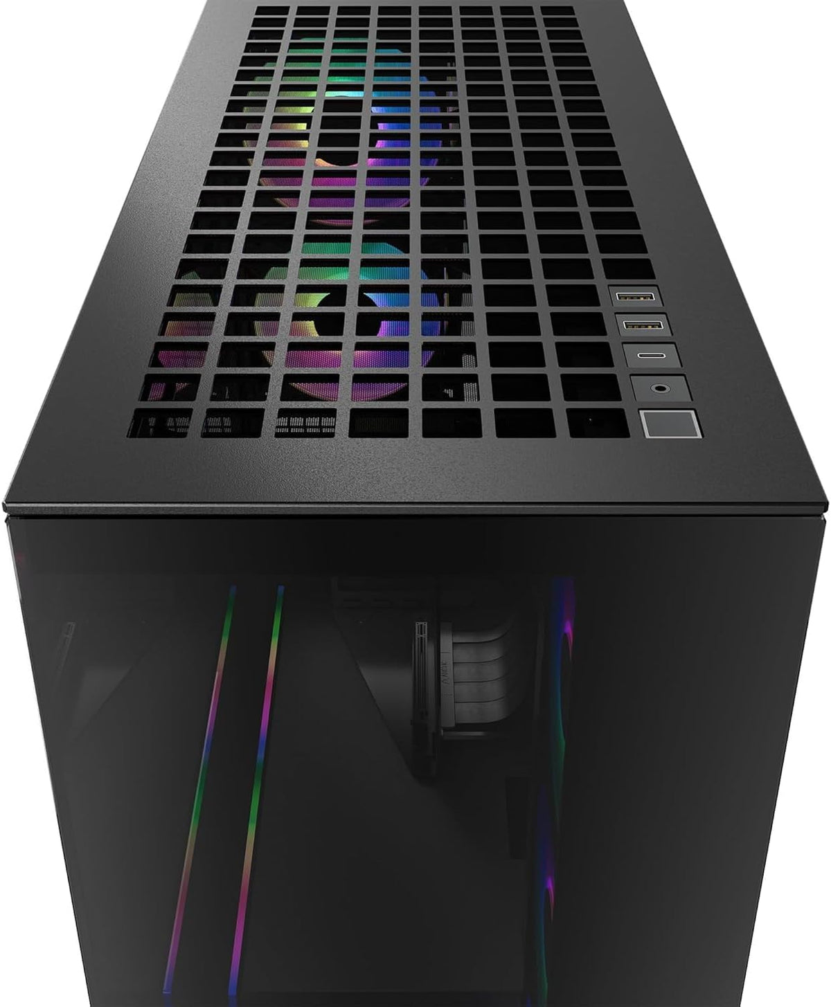 ARCTIC Xtender VG (Mirror Black) avec Montage Vertical de GPU - Boîtier PC, Verre Miroir, Support pour Radiateur 2 x 420 mm, Tour Midi, E-ATX, 5X Ventilateurs A-RGB Pré-installés - Noir