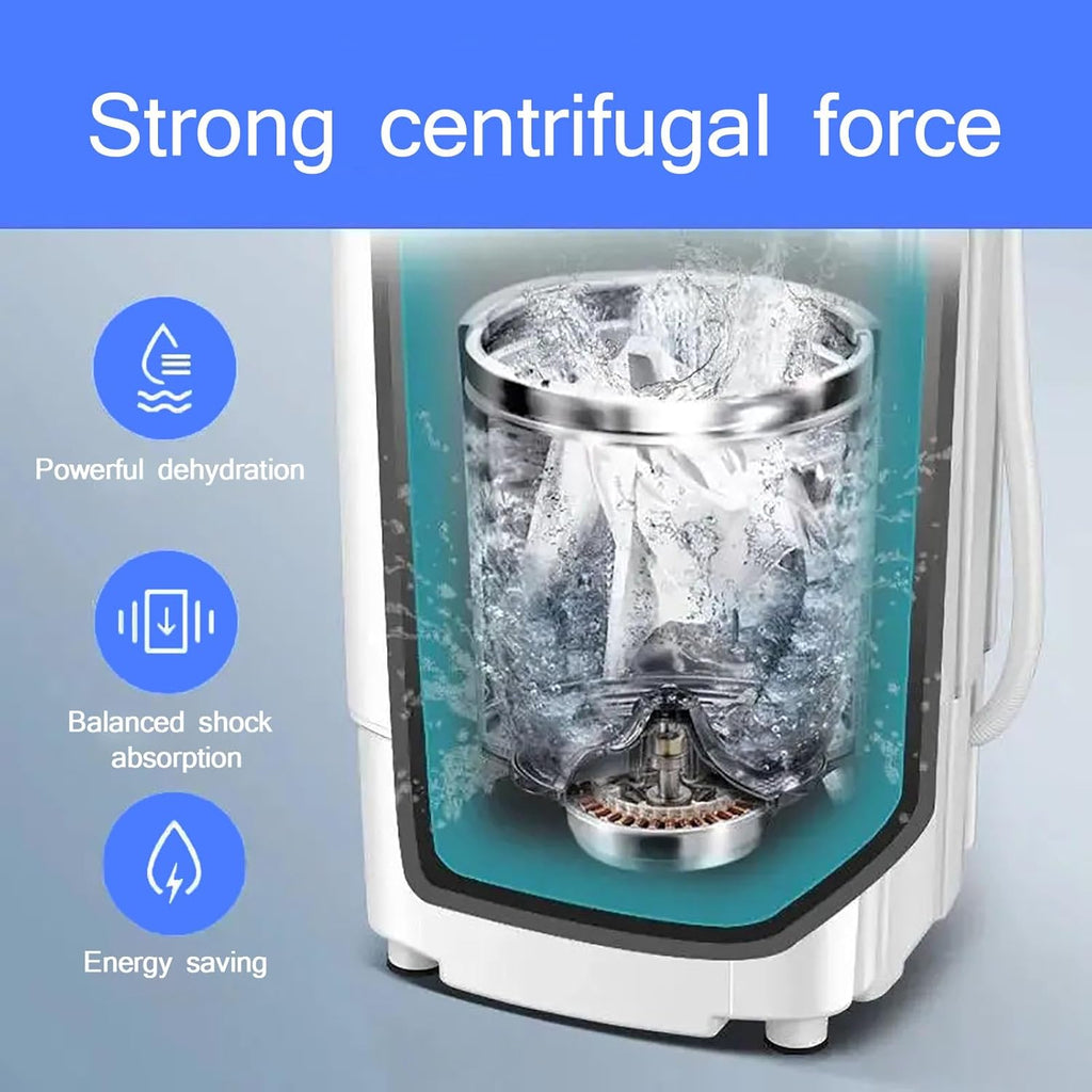 WhAeoy Sécheuse À Essorage, Essoreuse À Économie D'énergie Et D'énergie, Lumière Bleue + 9,5 Kg + Cylindre Intérieur en Acier Inoxydable, Sécheuse À Drainage par Gravité,A