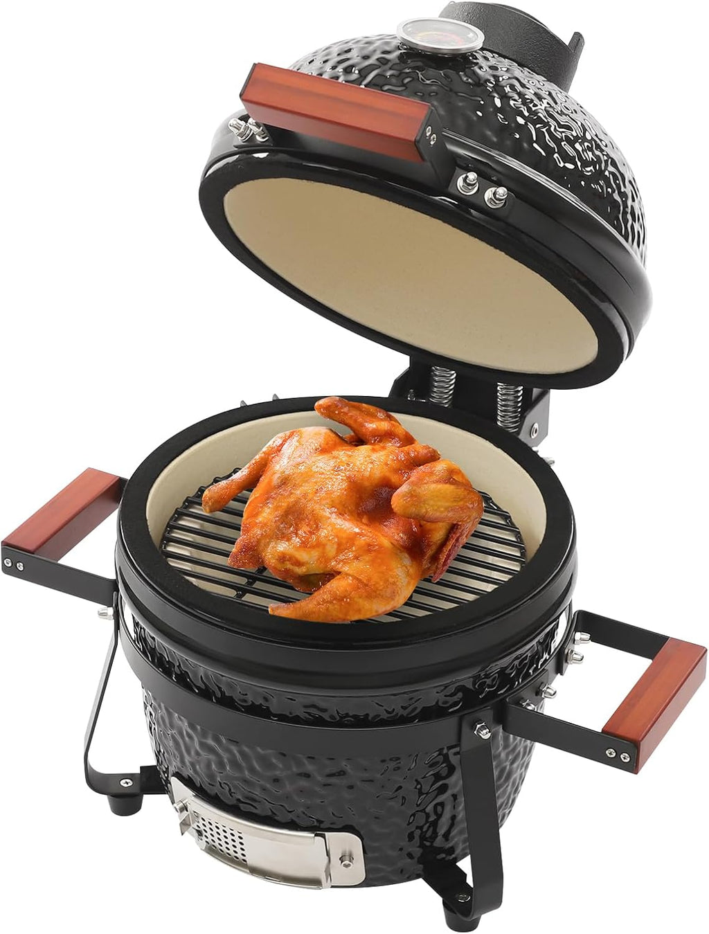 Kamado Barbecue en céramique, 50 x 47 cm, barbecue au charbon de bois, fumoir en céramique pour pique-nique et patio, barbecue en céramique pour petits barbecues, pique-niques, barbecues, camping
