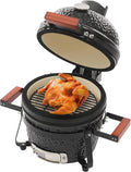 Kamado Barbecue en céramique, 50 x 47 cm, barbecue au charbon de bois, fumoir en céramique pour pique-nique et patio, barbecue en céramique pour petits barbecues, pique-niques, barbecues, camping