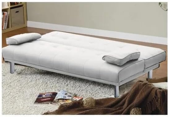 Bagno Italia Canapé lit 3 places 180 x 97 cm inclinable Simili-cuir Noir ou blanc modèle Queen