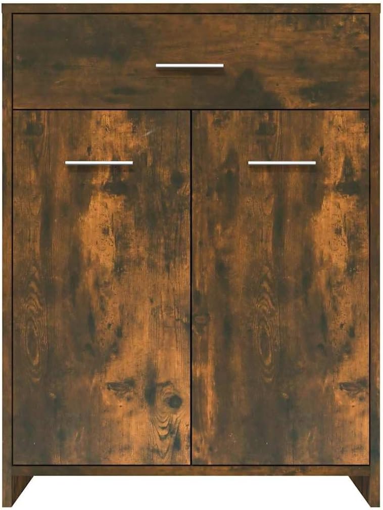 WSJHUHK Meubles, ensembles de meubles, ensembles de meubles de salle de bain, armoire de salle de bain, chêne fumé, 60 x 33 x 80 cm, bois d'ingénierie