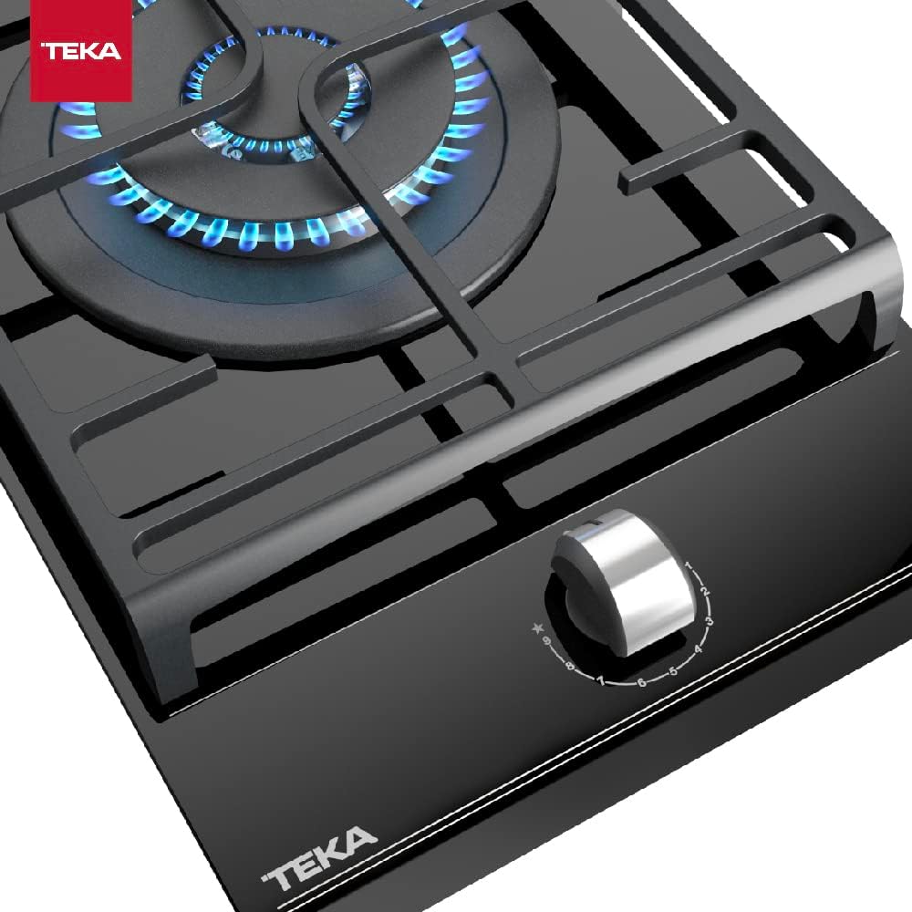 Teka Plaque en verre gaz de 30 cm avec fonction ExactFlame de gaz butane GZC 31330 XB Noir 9,8 x 30 x 51 cm