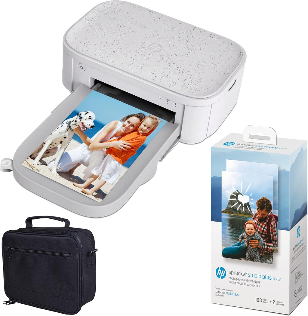 Sprocket Studio Plus 10 x 15 cm Imprimante Photo instantanée – Offre groupée : étui et Papier Photo