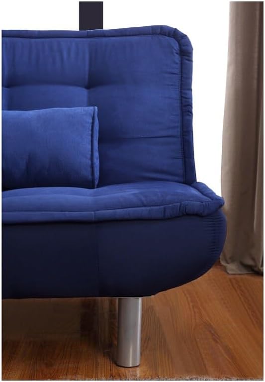 Vente-unique - Canapé Convertible clic-clac MISHAN en Tissu - Bleu - 3 Places