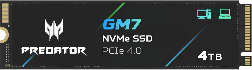 acer Predator GM7 4TB Disco SSD 7400MB/S NVMe PCIe 4.0 M.2 Gen4