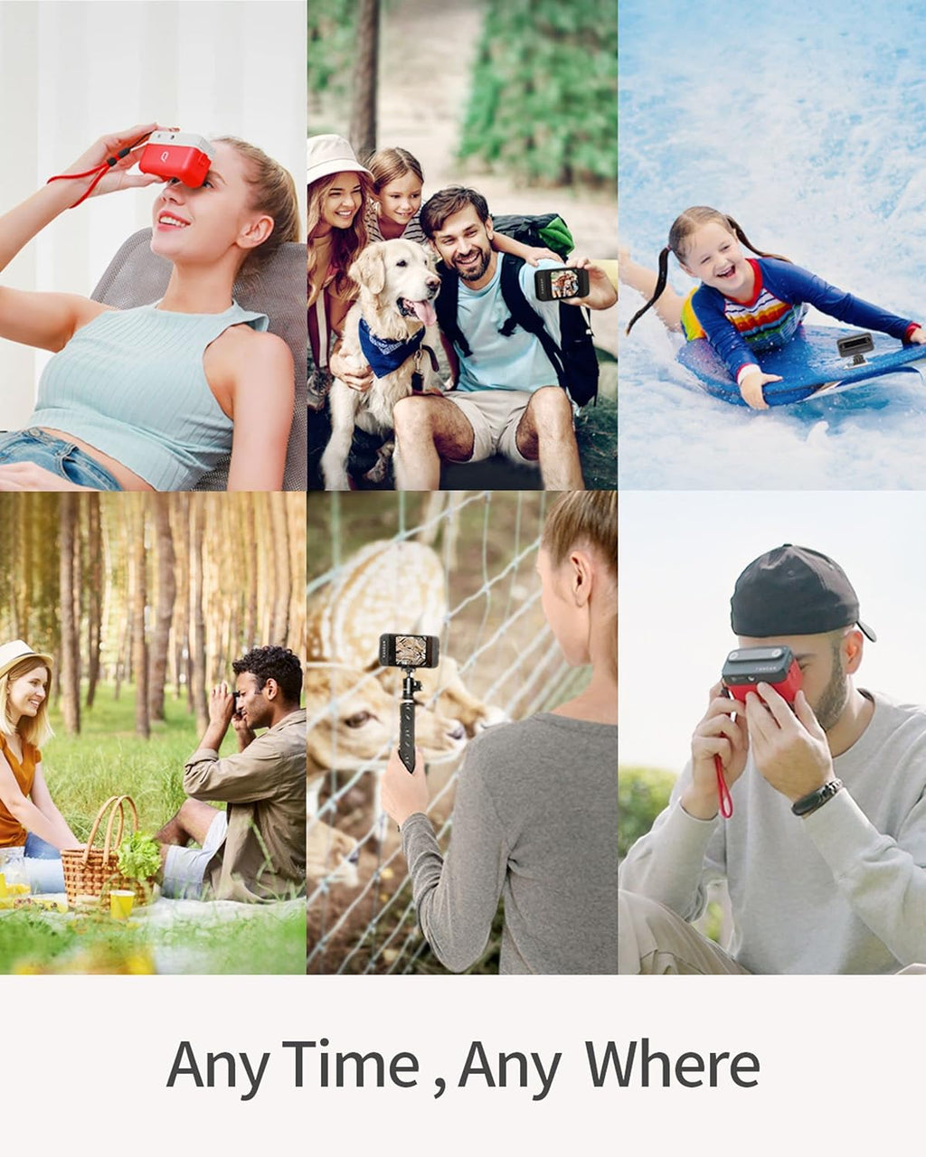 KanDao QooCam Ego - Caméra 3D intégrée avec visionneuse, vidéos 4K, Affichage stéréoscopique instantané, idéale pour Les Voyages, Les fêtes, Appareil VR, Appareil Photo Noir et visionneuse 3D Rouge.