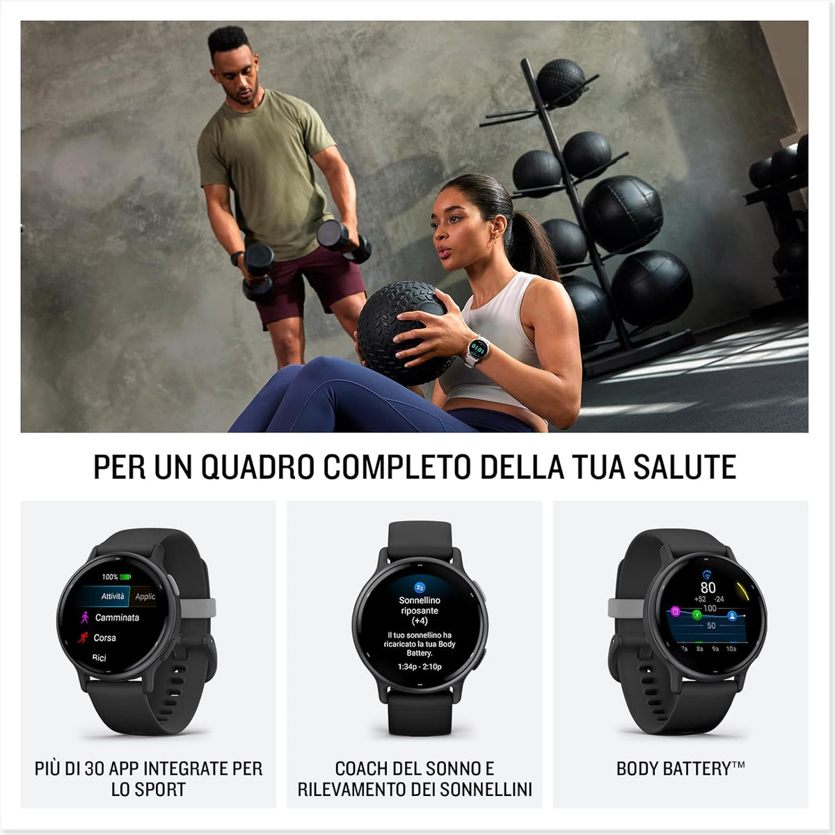 vívoactive 5 - Montre connectée GPS Sport et santé – Metallic Blue avec Bracelet Bleu Marine (Reconditionné)