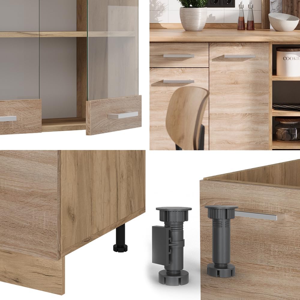 Vicco Cuisine R-Line, Sonoma/Chêne doré, 240cm, PT Marbre